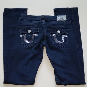 True Religion dark denim straight jeans waist 27